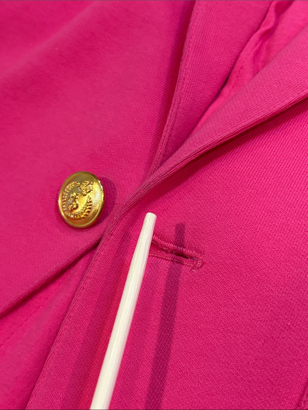 Vintage Ralph Lauren Sport Bright Pink Cotton Blazer Jacket with Crest 4 *As-Is* - Picture 11 of 16
